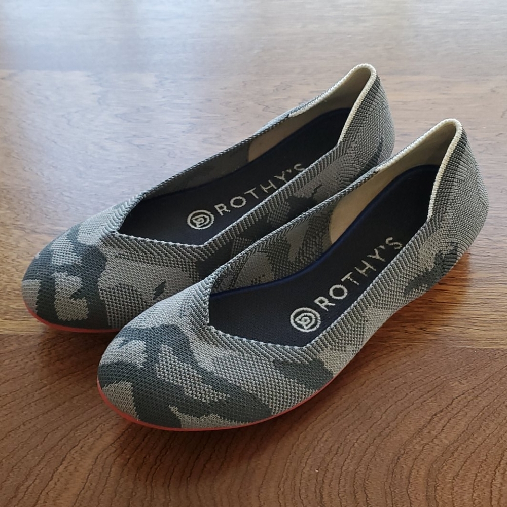 Rothy's Grey Camo Flats